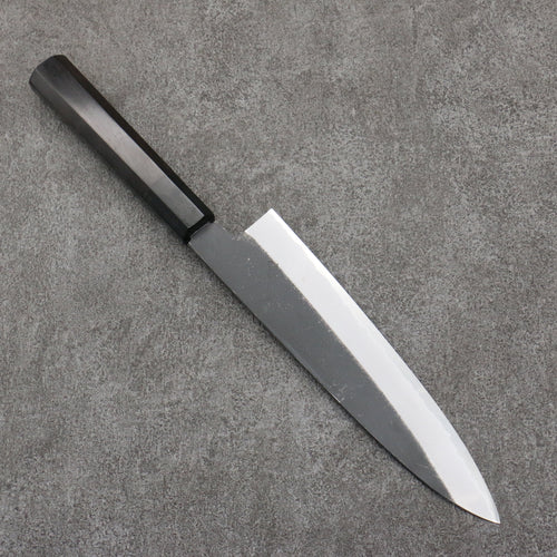 Sakai Takayuki Gold Filled Engraving by Kubota Unryu White Steel No.2 Black Finished Gyuto  210mm Ebony Wood Handle - Japannywholesale