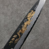 Sakai Takayuki Gold Filled Engraving by Kubota Unryu White Steel No.2 Black Finished Gyuto  210mm Ebony Wood Handle - Japannywholesale