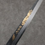 Sakai Takayuki Gold Filled Engraving by Kubota Shouryu White Steel No.2 Black Finished Yanagiba  300mm Ebony Wood Handle - Japannywholesale