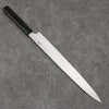 Sakai Takayuki Gold Filled Engraving by Kubota Kinryu White Steel No.2 Black Finished Yanagiba  300mm Ebony Wood Handle - Japannywholesale