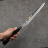 Sakai Takayuki Gold Filled Engraving by Kubota Kinryu White Steel No.2 Black Finished Yanagiba  300mm Ebony Wood Handle - Japannywholesale