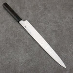 Sakai Takayuki Gold Filled Engraving by Kubota Unagi White Steel No.2 Black Finished Yanagiba  300mm Ebony Wood Handle - Japannywholesale