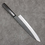 Sakai Takayuki Gold Filled Engraving by Kubota Gojunotou White Steel No.2 Black Finished Gyuto  240mm Ebony Wood Handle - Japannywholesale