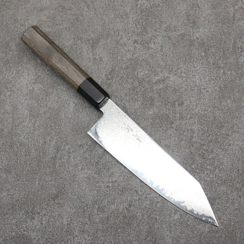 Seisuke VG10 Black Damascus Mirrored Finish Kiritsuke Santoku  180mm Gray Pakka wood Handle - Japannywholesale