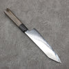 Seisuke VG10 Black Damascus Mirrored Finish Kiritsuke Santoku  180mm Gray Pakka wood Handle - Japannywholesale