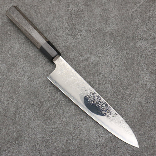 Seisuke VG5 Black Nashiji Mirrored Finish Gyuto  210mm Gray Pakka wood Handle - Japannywholesale