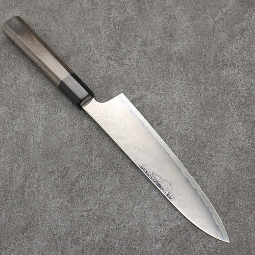 Seisuke VG5 Black Nashiji Mirrored Finish Gyuto  210mm Gray Pakka wood Handle - Japannywholesale