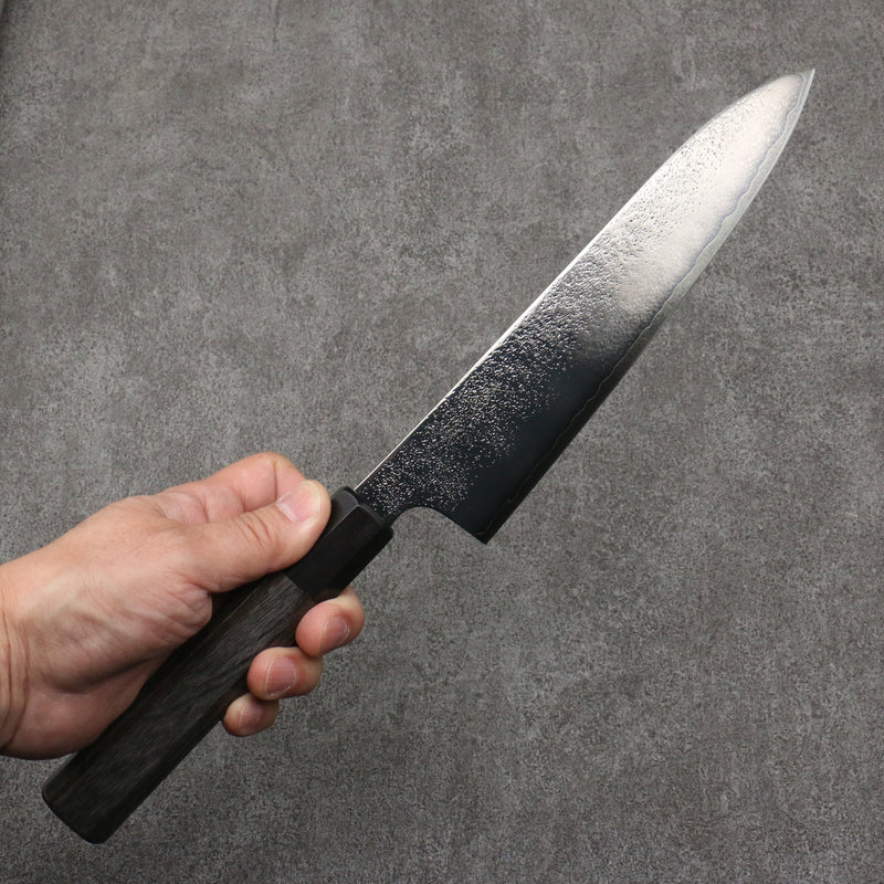 Seisuke VG5 Black Nashiji Mirrored Finish Gyuto  210mm Gray Pakka wood Handle - Japannywholesale