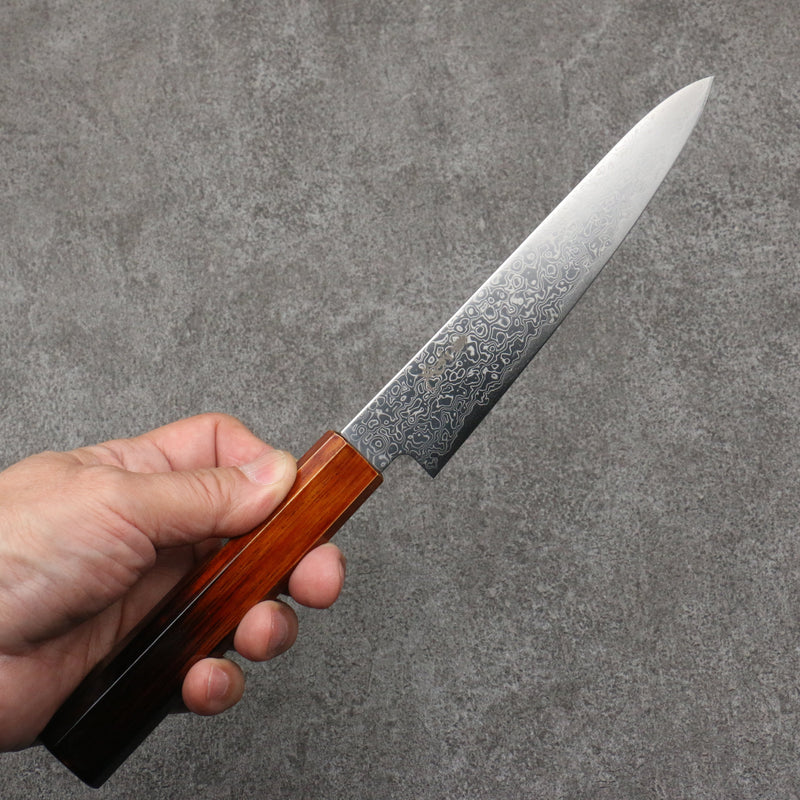 Kanjyo SG2 Damascus Petty-Utility  150mm Burnt Wood Lacquered Handle - Japannywholesale