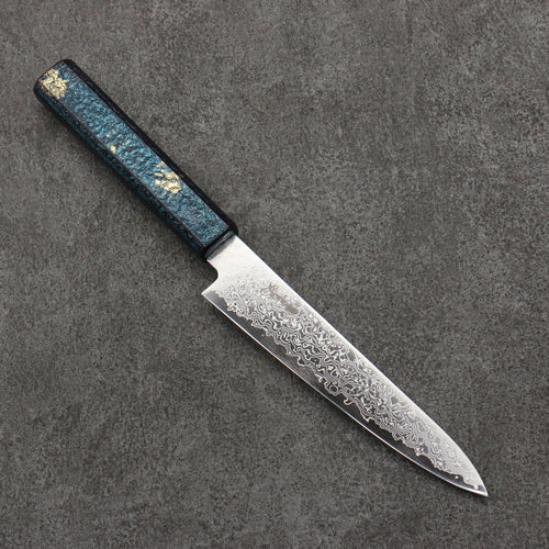 Kanjyo SG2 Damascus Petty-Utility  150mm Blue Lacquered Handle - Japannywholesale