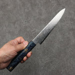 Kanjyo SG2 Damascus Petty-Utility  150mm Blue Lacquered Handle - Japannywholesale