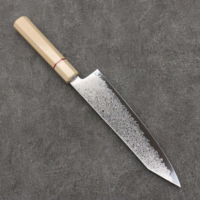 Seisuke VG10 Damascus Kiritsuke Gyuto  210mm White Micarta Handle - Japannywholesale