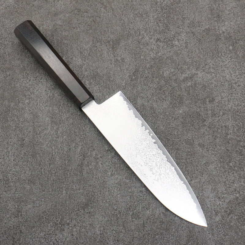 Seisuke VG10 Damascus Santoku  180mm Ebony Wood Handle - Japannywholesale