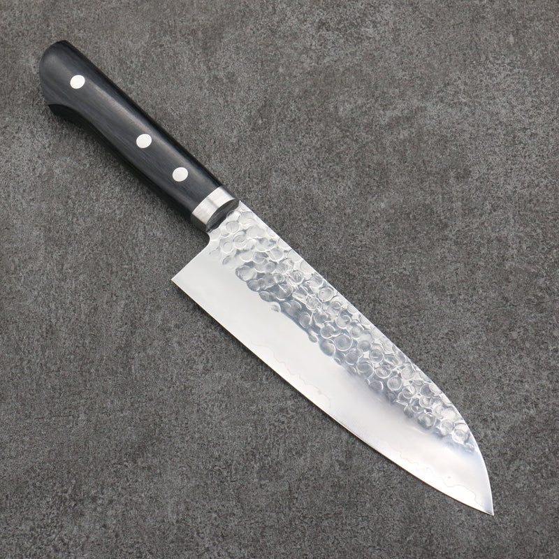 Seisuke VG1 Hammered Migaki Polish Finish Santoku  165mm Black Pakka wood Handle - Japannywholesale