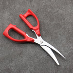 Seki No Hamono Scissors That Are Gentle to the Hand Stainless Steel  Red Plastic Handle 92mm x 210mm x 25mm - Japannywholesale