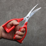 Seki No Hamono Scissors That Are Gentle to the Hand Stainless Steel  Red Plastic Handle 92mm x 210mm x 25mm - Japannywholesale