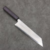 Seisuke White Steel No.1 Migaki Polish Finish Kiritsuke Gyuto  210mm Oak with Purple Lacquer Handle - Japannywholesale