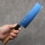 Seisuke SK-85 Ion plating Nakiri  175mm Teak (ferrule: Black Plastic) Handle - Japannywholesale