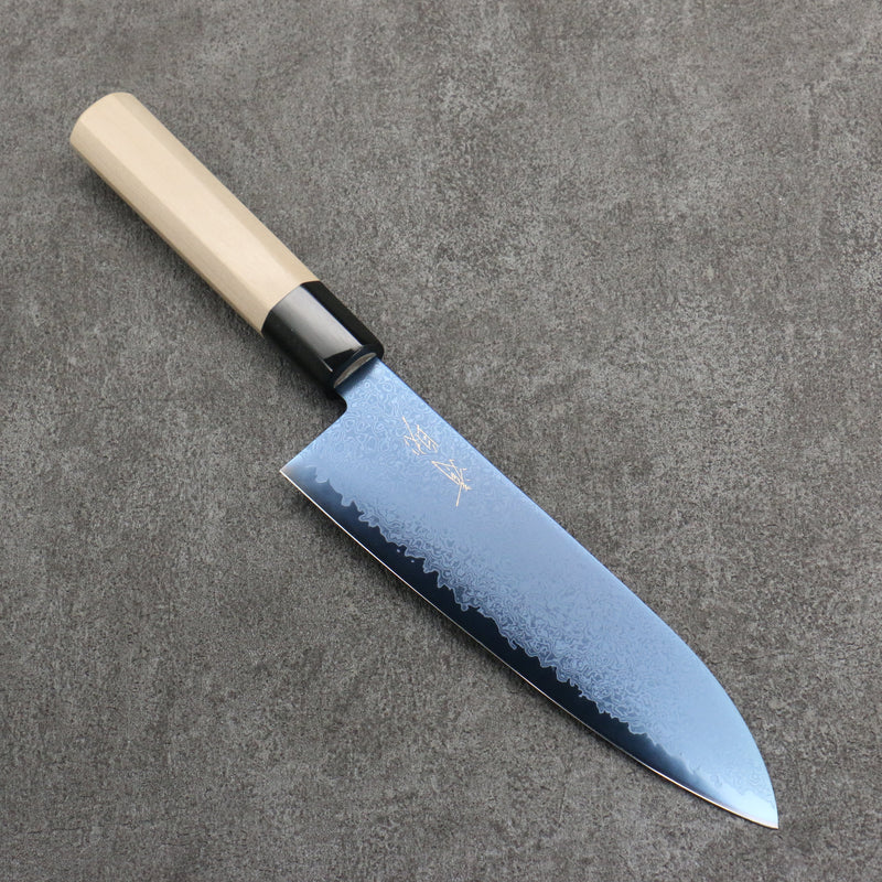 Seisuke VG10 Ion plating Damascus Santoku  180mm Magnolia Handle - Japannywholesale