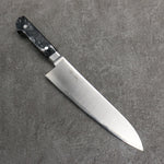 Seisuke VG5 Migaki Finished Gyuto  210mm Black Marbled Resin Handle - Japannywholesale