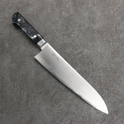 Seisuke VG5 Migaki Finished Gyuto  210mm Black Marbled Resin Handle - Japannywholesale