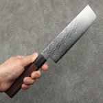 Seisuke AUS10 Mirror Crossed Usuba  160mm Shitan (ferrule: Black Pakka wood) Handle - Japannywholesale