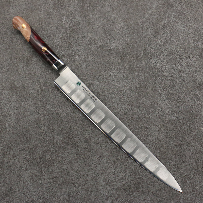 Sakai Takayuki Grand Chef SP Uddeholm Swedish stain-resistant steel Sujihiki Salmon  240mm SP Type III (Volcano) Handle - Japannywholesale