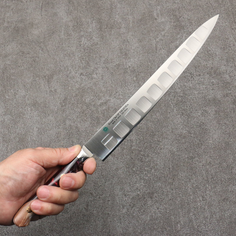 Sakai Takayuki Grand Chef SP Uddeholm Swedish stain-resistant steel Sujihiki Salmon  240mm SP Type III (Volcano) Handle - Japannywholesale