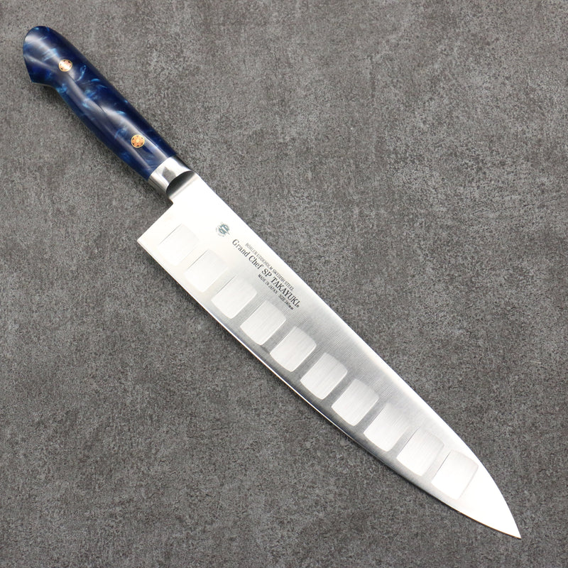 Sakai Takayuki Grand Chef SP Uddeholm Swedish stain-resistant steel Gyuto Salmon  240mm SP Type III (Ocean) Handle - Japannywholesale