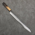 Sakai Takayuki Homura Guren Blue Steel No.2 Hammered Black Finished Yanagiba  300mm Burnt Oak Handle - Japannywholesale