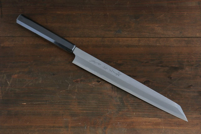 Sakai Takayuki Byakko White Steel No.1 Kiritsuke Yanagiba  300mm Ebony Wood Handle with Sheath - Japannywholesale