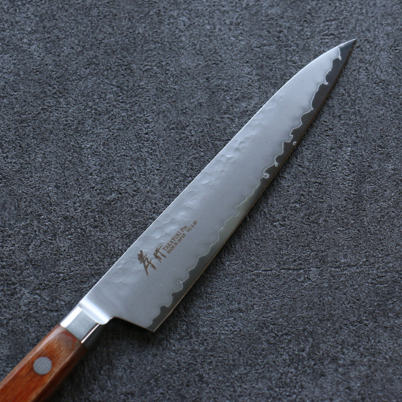 Sakai Takayuki VG5 Hammered Petty-Utility  150mm Brown Pakka wood Handle - Japannywholesale