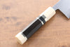 Jikko Shiko Blue Steel Kiritsuke Deba  150mm Ebony with Double Ring Handle - Japannywholesale