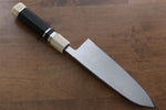 Jikko Shiko Blue Steel Kiritsuke Deba  180mm Ebony with Double Ring Handle - Japannywholesale