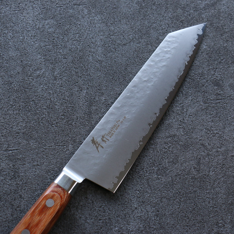 Sakai Takayuki VG5 Hammered Kiritsuke Gyuto  190mm Brown Pakka wood Handle - Japannywholesale