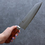 Sakai Takayuki VG5 Hammered Kiritsuke Gyuto  190mm Brown Pakka wood Handle - Japannywholesale