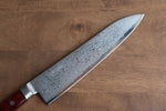 Seisuke VG10 33 Layer Mirrored Finish Damascus Gyuto  210mm Red Pakka wood Handle - Japannywholesale