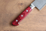 Seisuke VG10 33 Layer Mirrored Finish Damascus Gyuto  210mm Red Pakka wood Handle - Japannywholesale