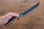 Jikko White Steel No.2 Black Finished Nakiri  165mm Shitan Handle - Japannywholesale