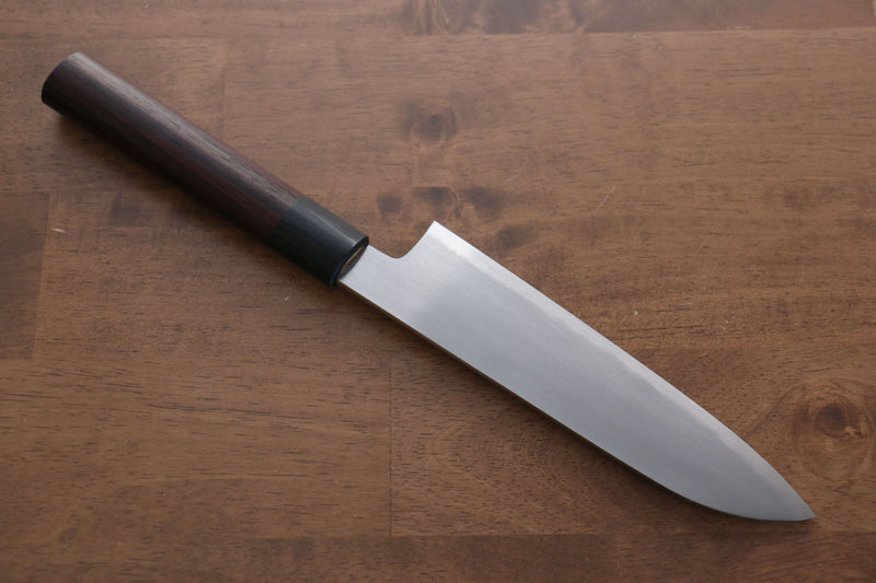 Jikko White Steel No.2 Santoku  180mm Shitan Handle - Japannywholesale