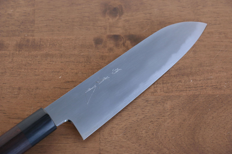 Jikko White Steel No.2 Santoku  180mm Shitan Handle - Japannywholesale