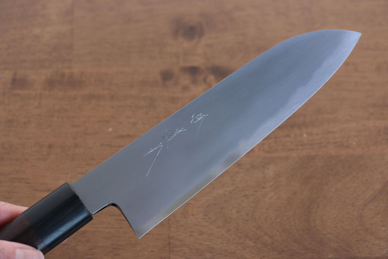 Jikko White Steel No.2 Santoku  180mm Shitan Handle - Japannywholesale