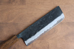 Kyohei  Shindo Blue Steel Black Finished Nakiri  165mm Live oak Lacquered Handle - Japannywholesale