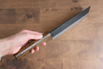 Kyohei  Shindo Blue Steel Black Finished Nakiri  165mm Live oak Lacquered Handle - Japannywholesale