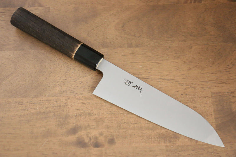 Seisuke Swedish Steel-stn Santoku  180mm Burned Chestnuts Handle - Japannywholesale