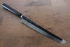 Sakai Takayuki Genbu Blue Steel No.2 Honyaki Mirrored Finish Sakimaru Yanagiba  300mm Ebony Wood Handle with Sheath - Japannywholesale