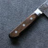 Seisuke Nami AUS10 Mirrored Finish Damascus Nakiri  165mm Brown Pakka wood Handle - Japannywholesale