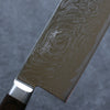 Seisuke Nami AUS10 Mirrored Finish Damascus Nakiri  165mm Brown Pakka wood Handle - Japannywholesale