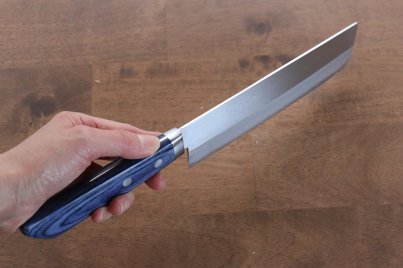 Kunihira VG1 Migaki Finished Usuba  165mm Blue Pakka wood Handle - Japannywholesale