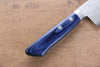 Kunihira Sairyu VG10 Damascus Santoku  170mm Blue Pakka wood Handle - Japannywholesale